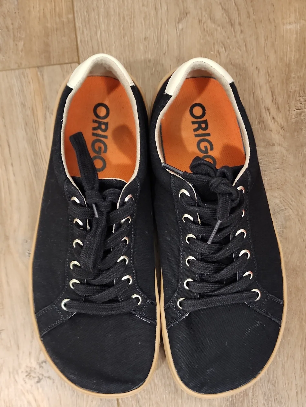 ORIGO The Men's Everyday Sneaker Cotton Canvas Black Wide Toe Box size 9